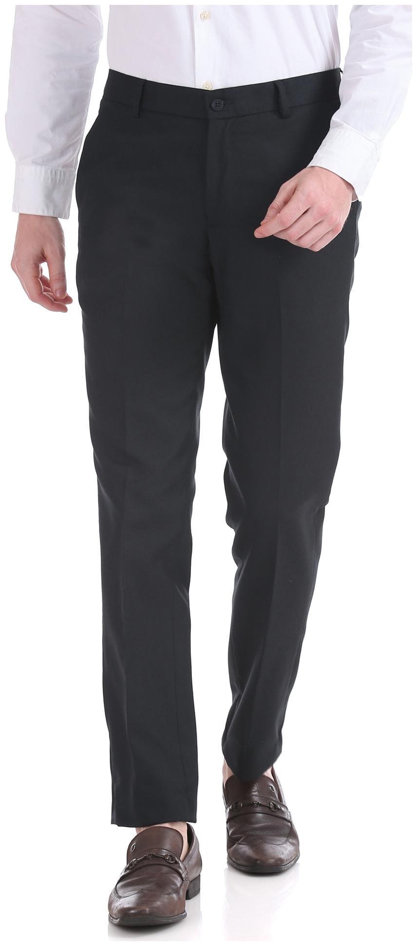

Excalibur Men Solid Slim Fit Formal Trouser - Black