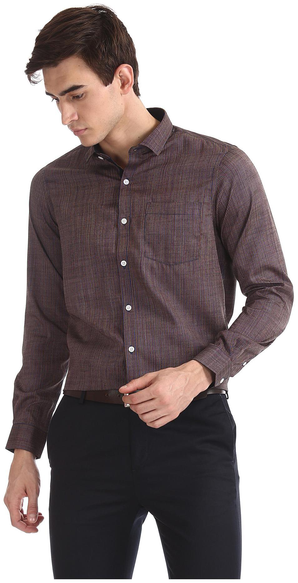 

Excalibur Men Regular fit Formal Shirt - Brown