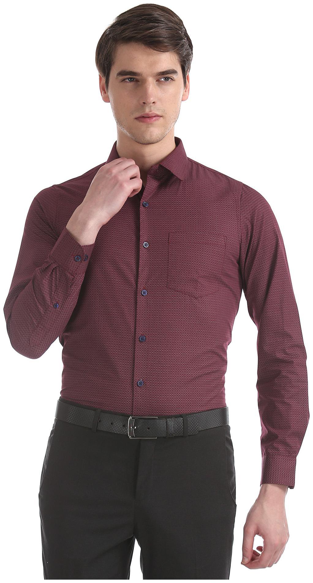 

Excalibur Men Super slim fit Formal Shirt - Maroon