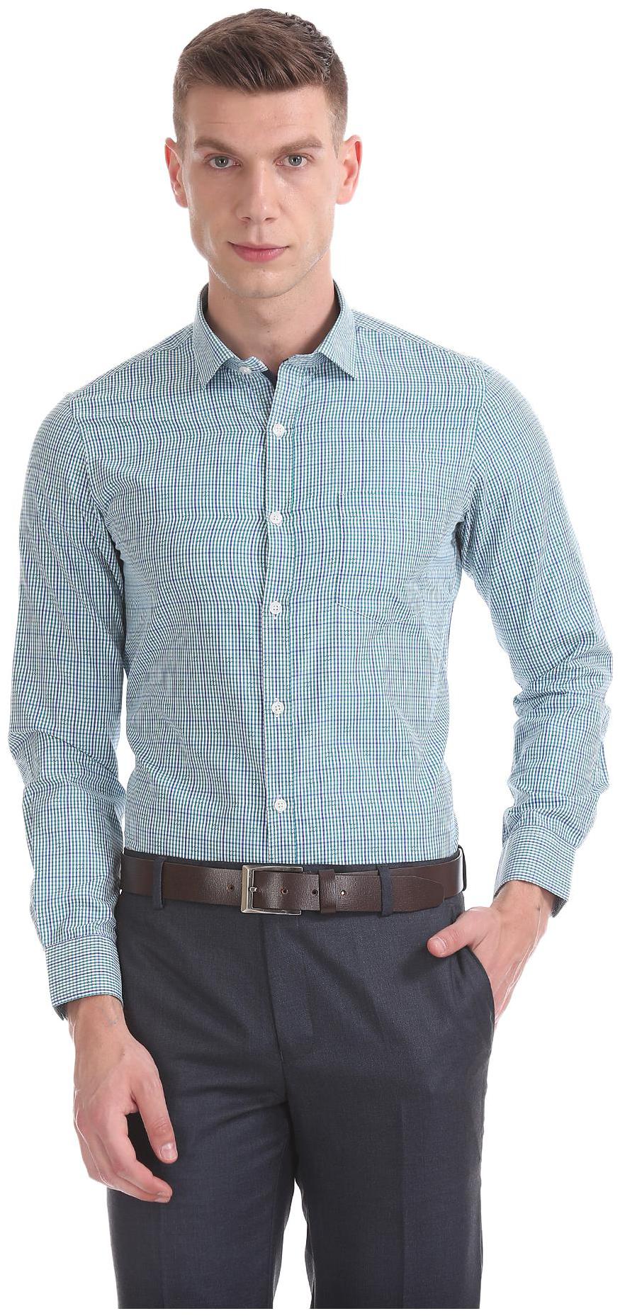 

Excalibur Men Slim fit Formal Shirt - Green
