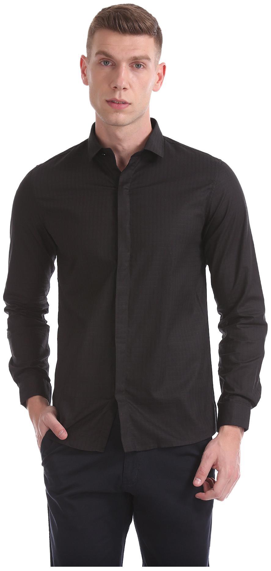 

Excalibur Men Slim fit Formal Shirt - Black