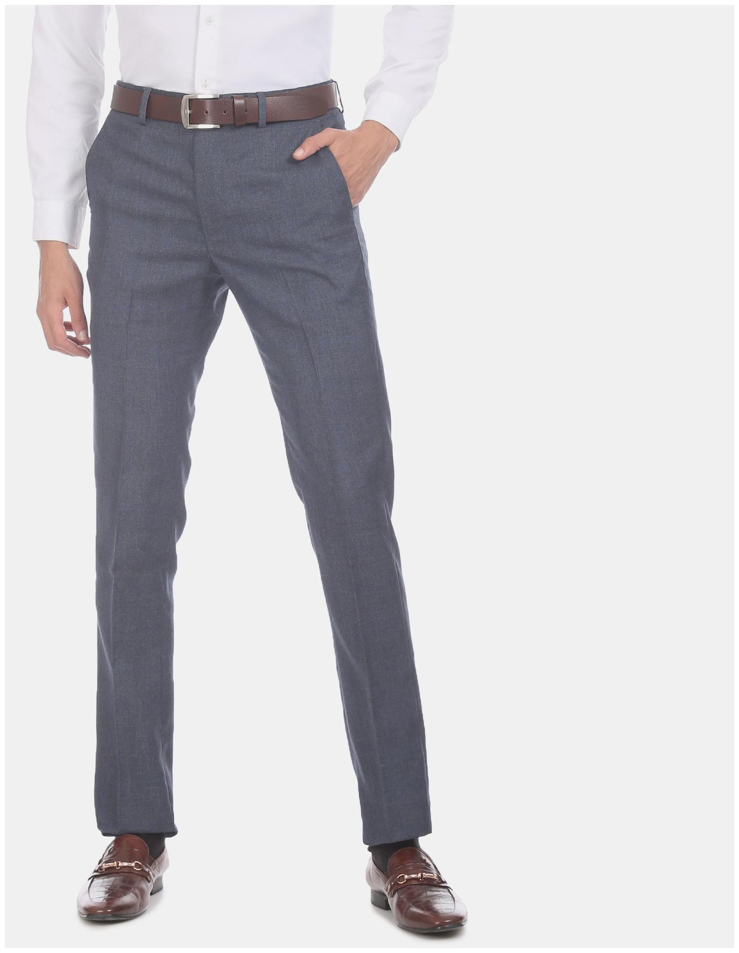 

Excalibur Men Blue Checked Slim fit Regular trousers