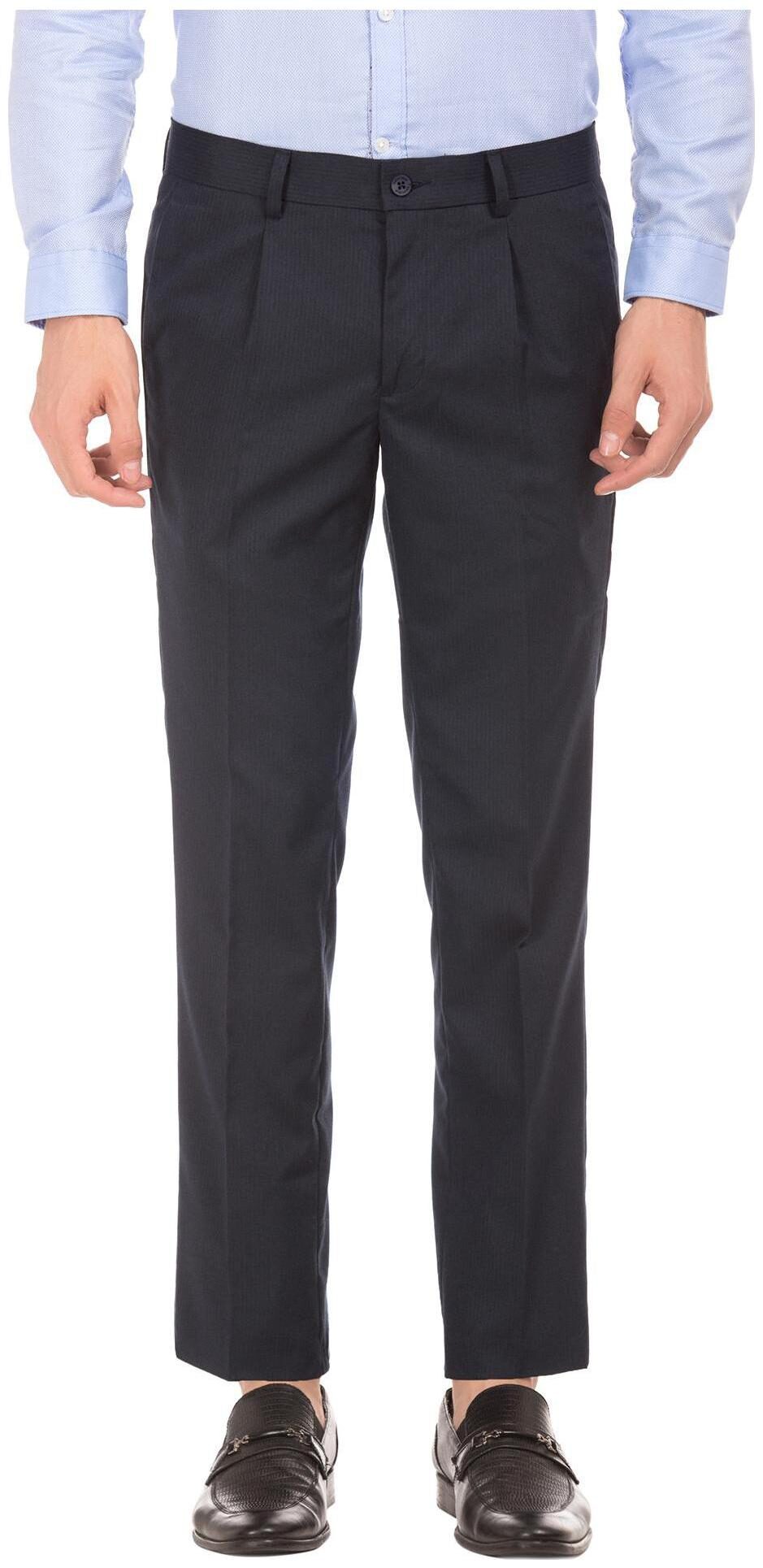 

Excalibur Men Striped Slim Fit Formal Trouser - Blue