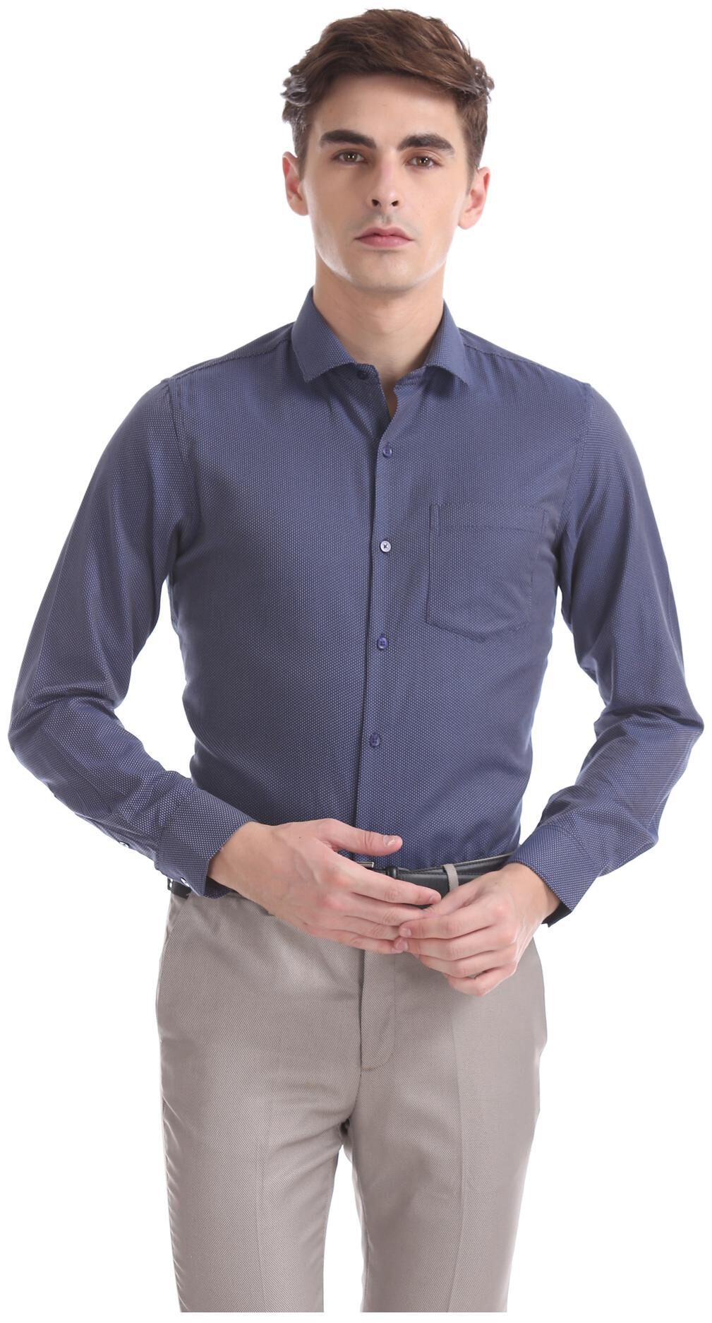 

Excalibur Men Slim fit Formal Shirt - Blue