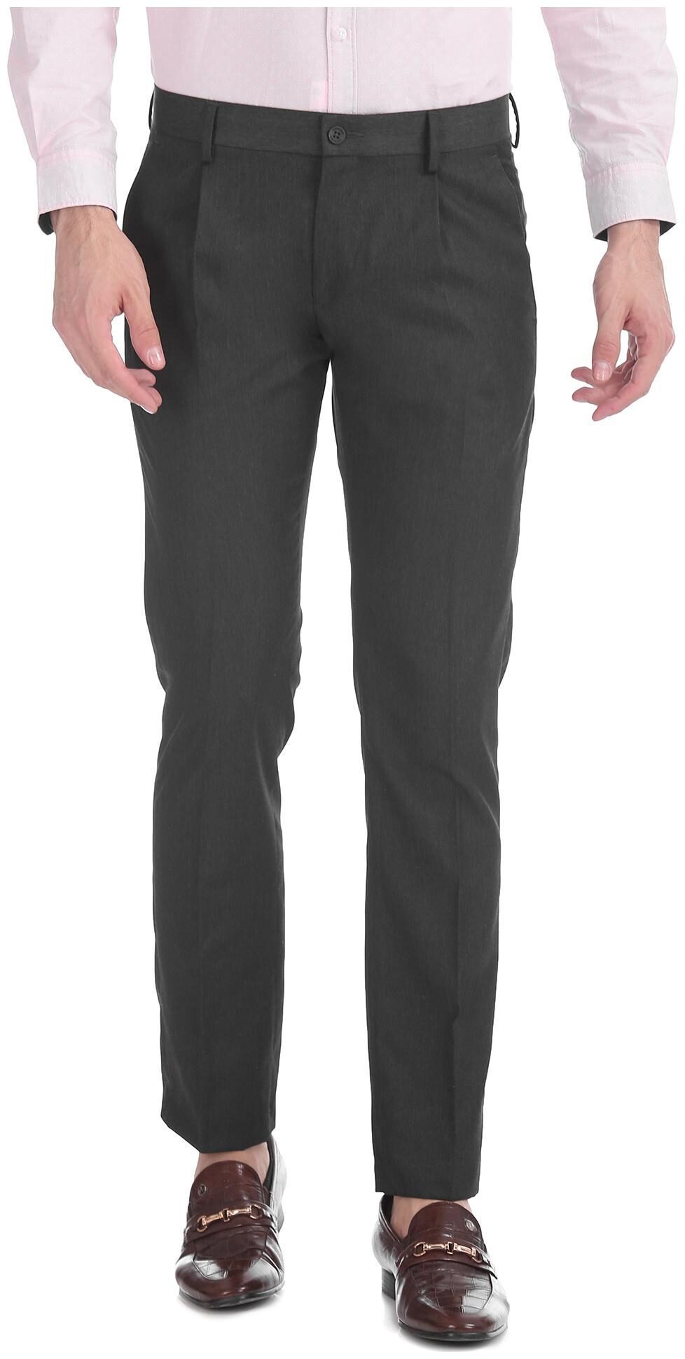 

Excalibur Men Solid Slim Fit Formal Trouser - Black