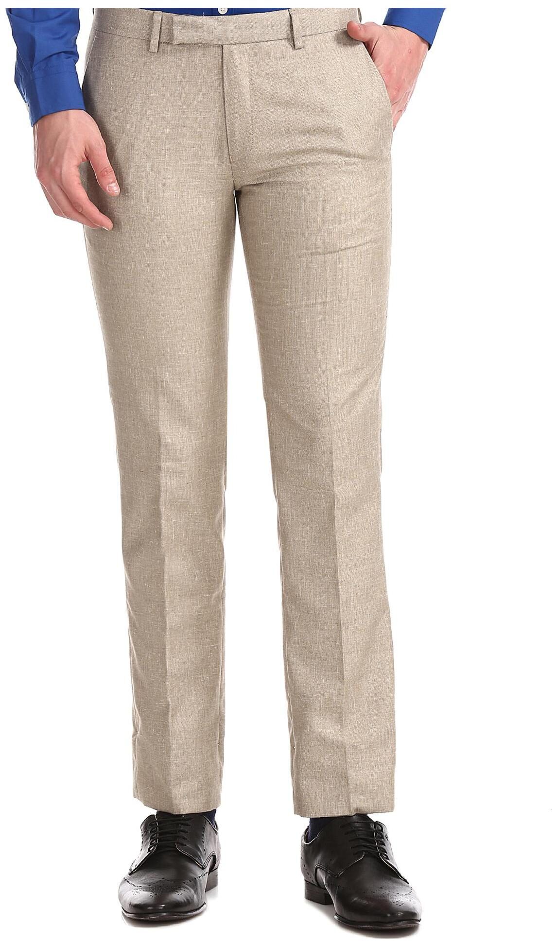 

Excalibur Men Solid Regular Fit Formal Trouser - Beige