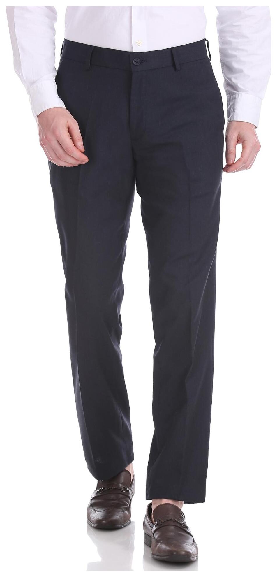

Excalibur Men Solid Regular Fit Formal Trouser - Black