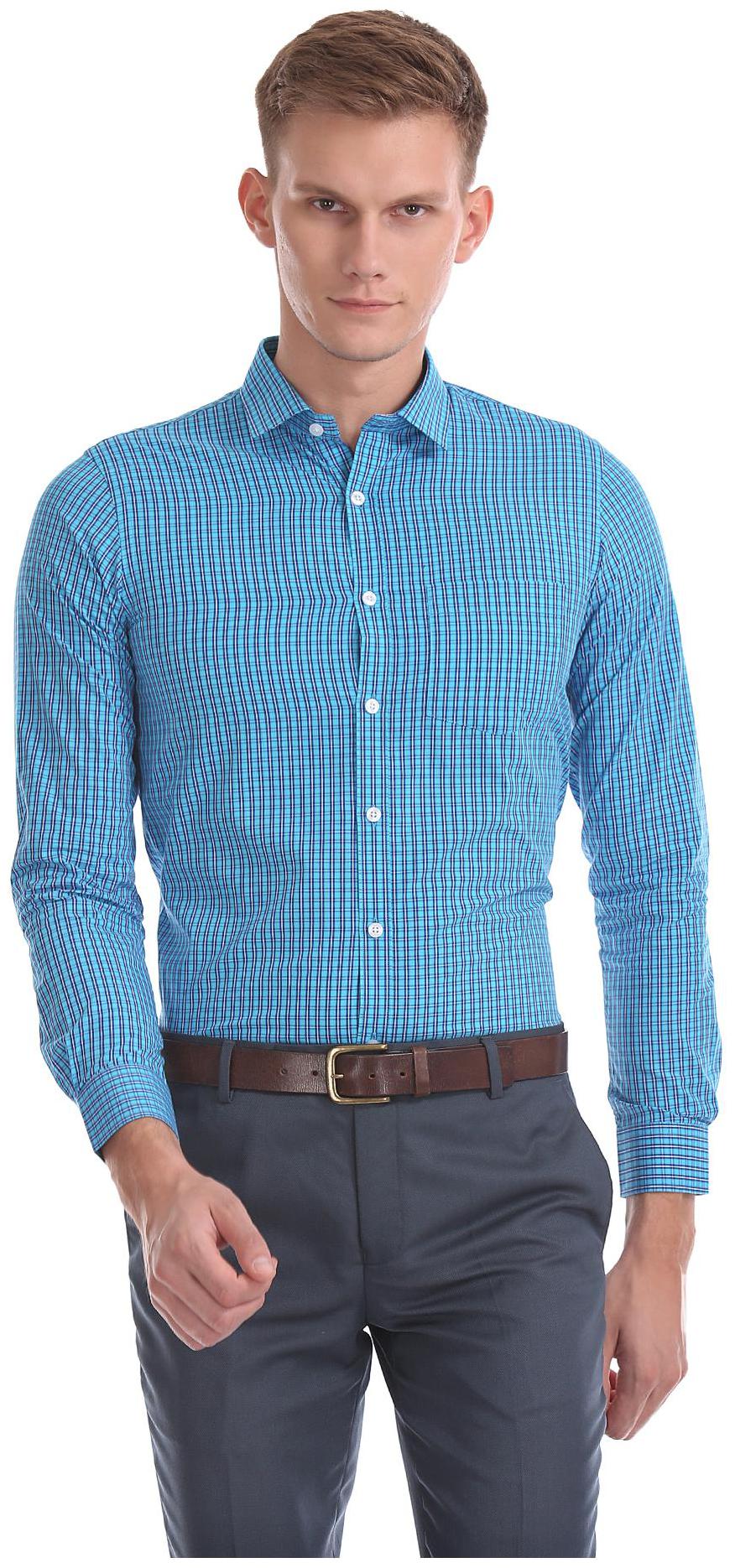 

Excalibur Men Slim fit Formal Shirt - Blue