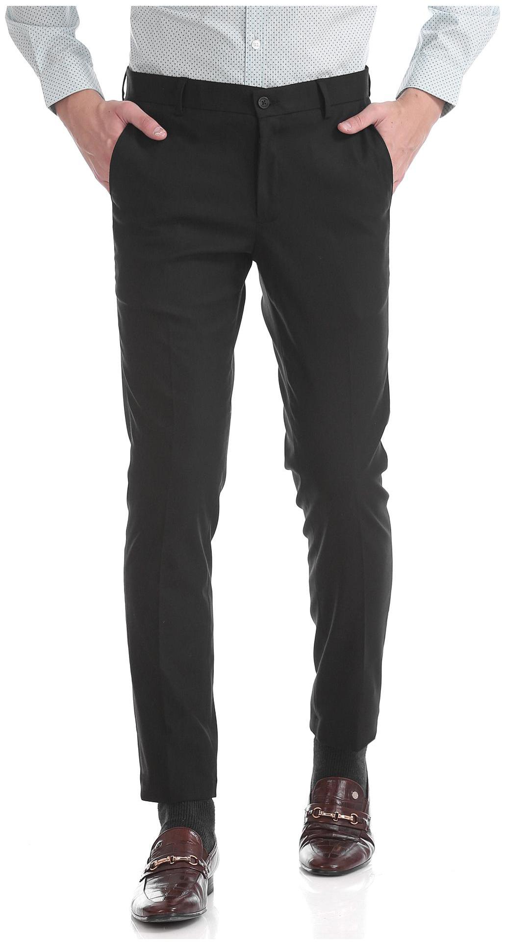

Excalibur Men Solid Slim Fit Formal Trouser - Black