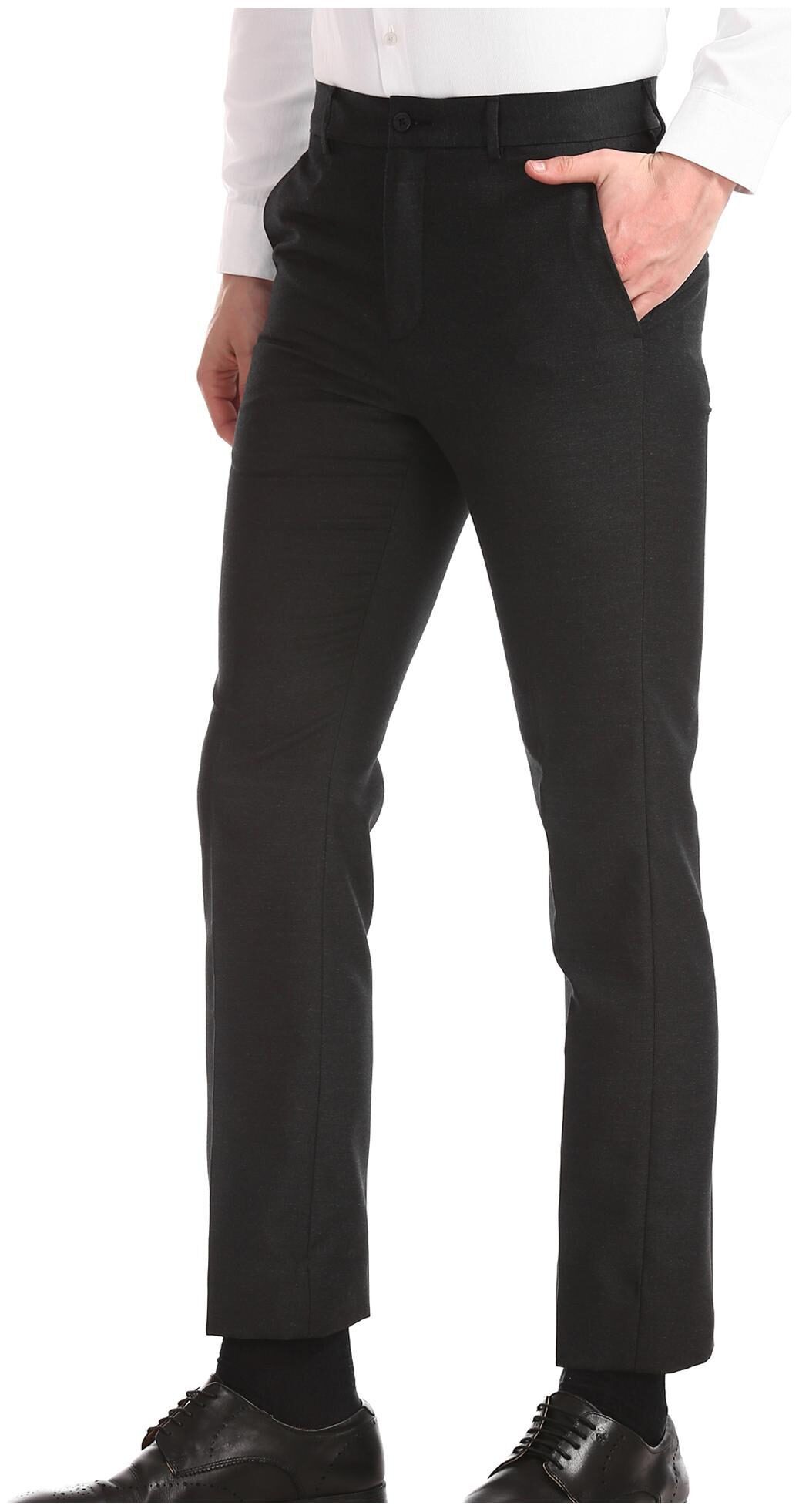 

Excalibur Men Solid Slim Fit Formal Trouser - Grey