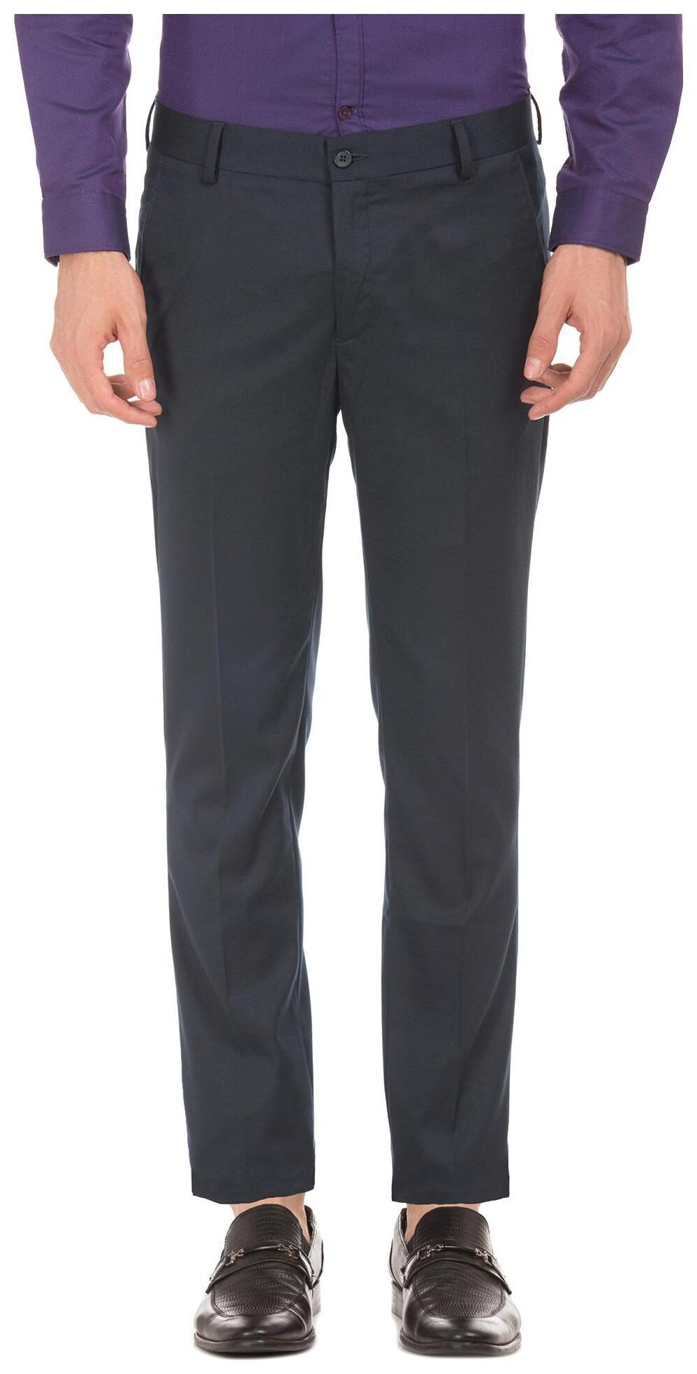

Excalibur Men Solid Slim Fit Formal Trouser - Blue