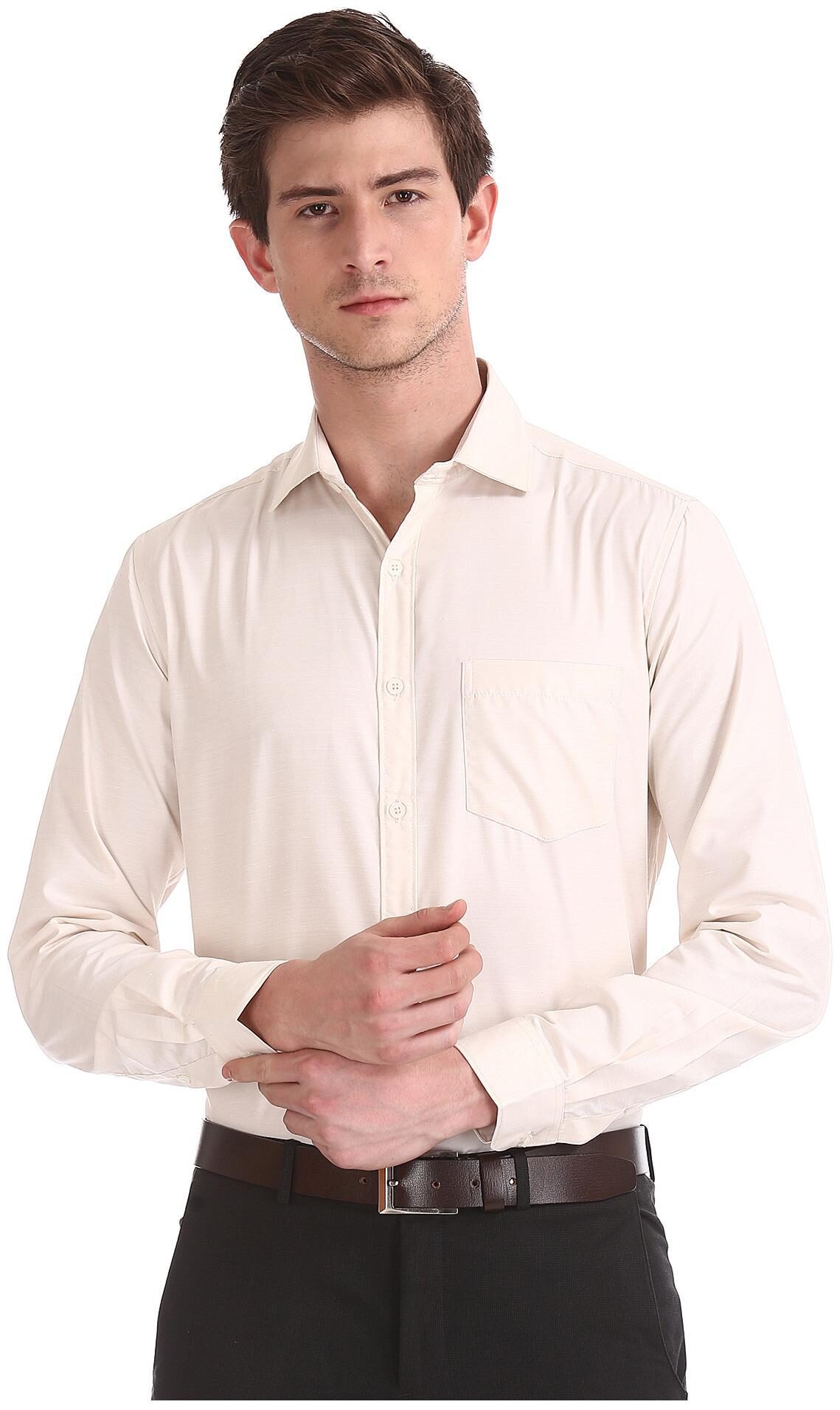 

Excalibur Men Regular fit Formal Shirt - Beige