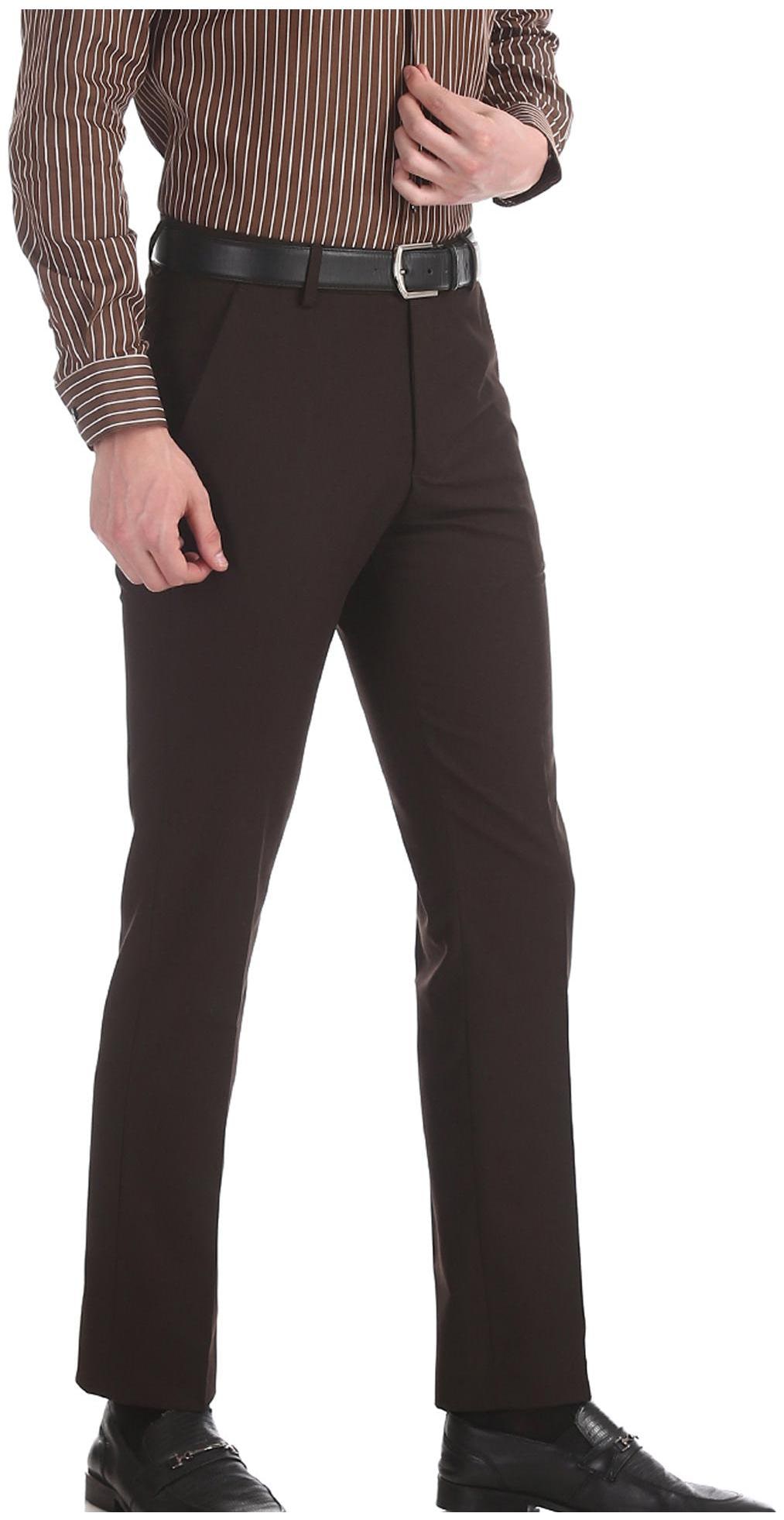 

Excalibur Men Solid Slim Fit Formal Trouser - Brown