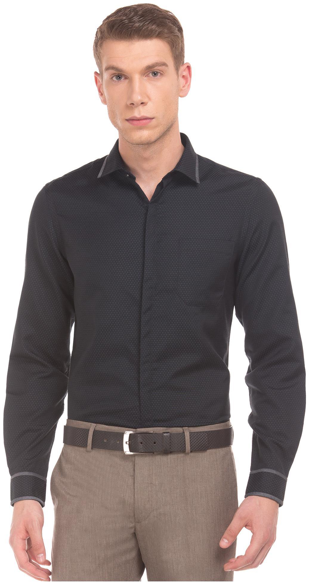 

Excalibur Men Slim fit Formal Shirt - Black
