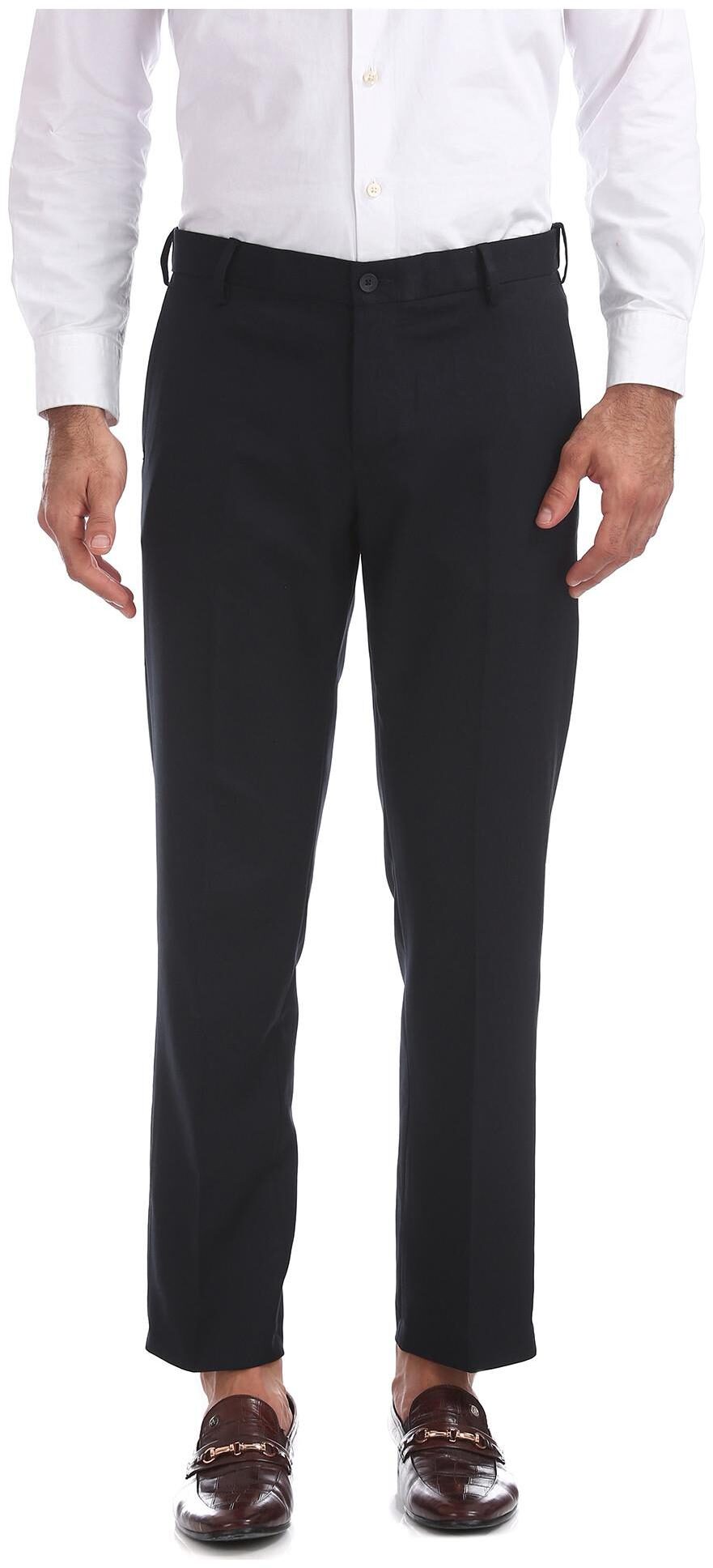 

Excalibur Men Solid Regular Fit Formal Trouser - Blue