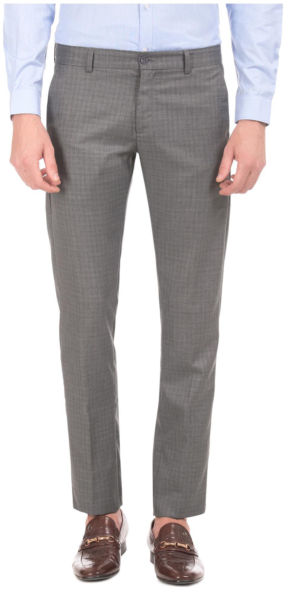 

Excalibur Men Checked Slim Fit Formal Trouser - Grey