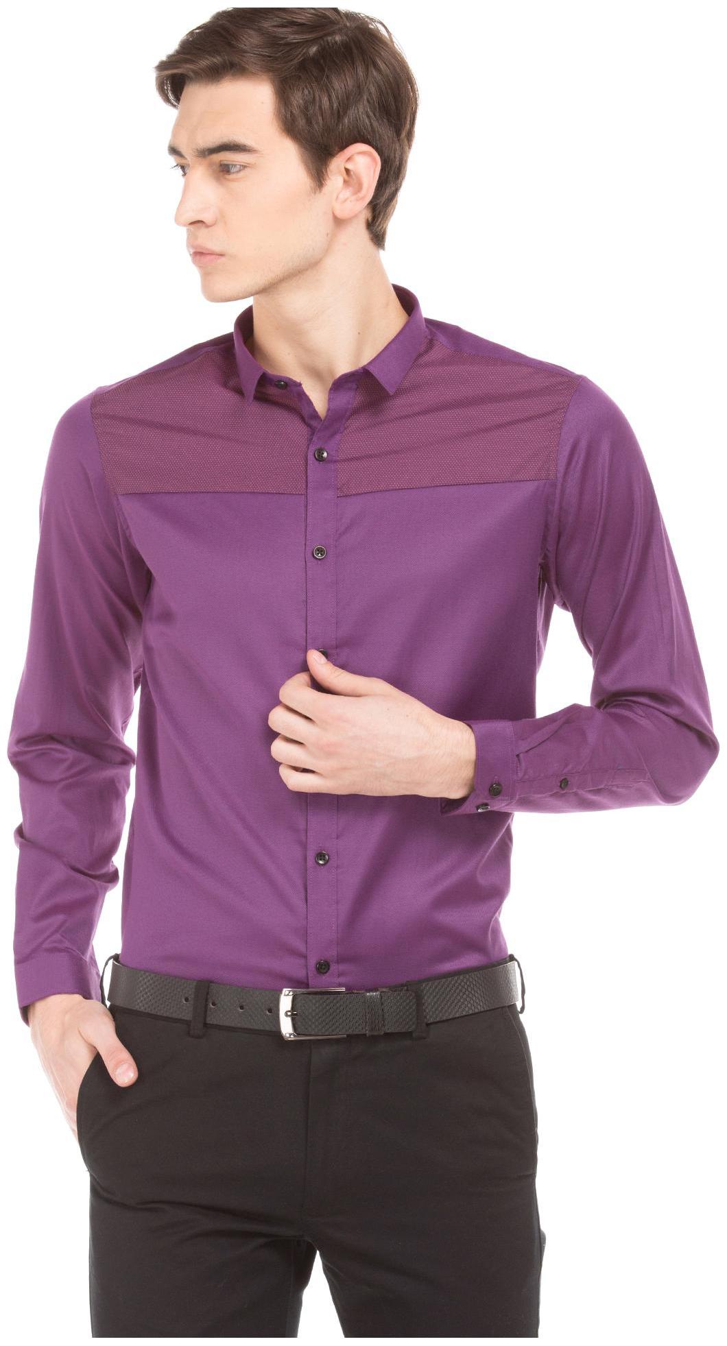 

Excalibur Men Purple Solid Super Slim Fit Casual Shirt