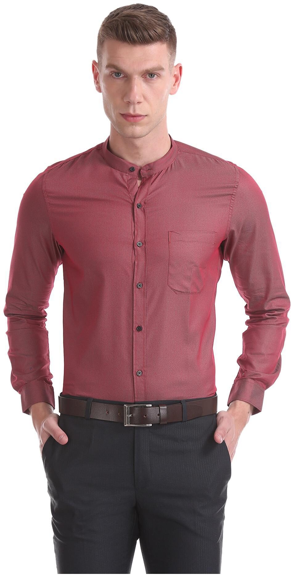 

Excalibur Men Slim fit Formal Shirt - Red