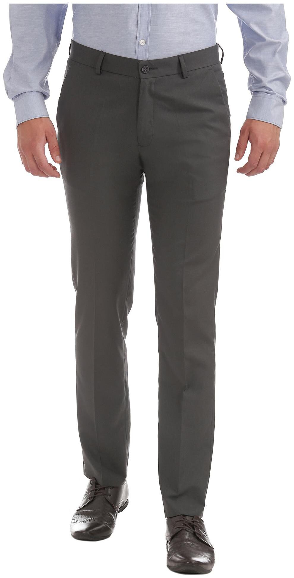 

Excalibur Men Solid Slim Fit Formal Trouser - Grey