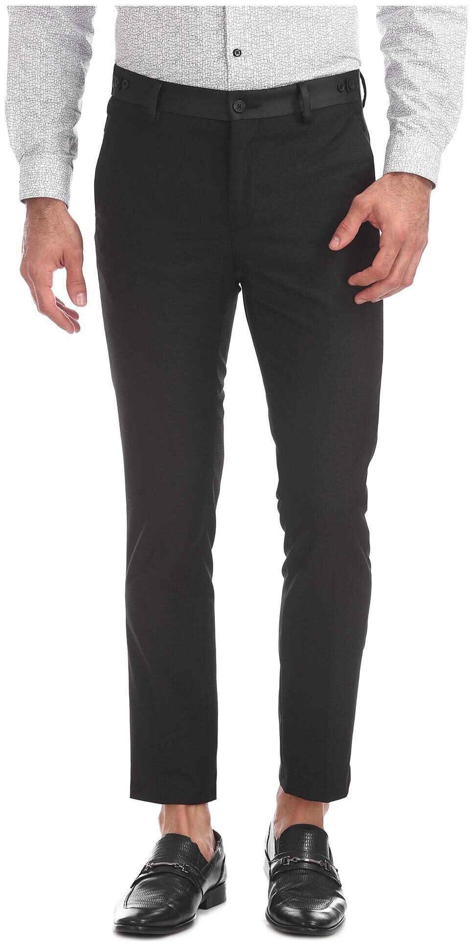 

Excalibur Men Solid Skinny Fit Formal Trouser - Black