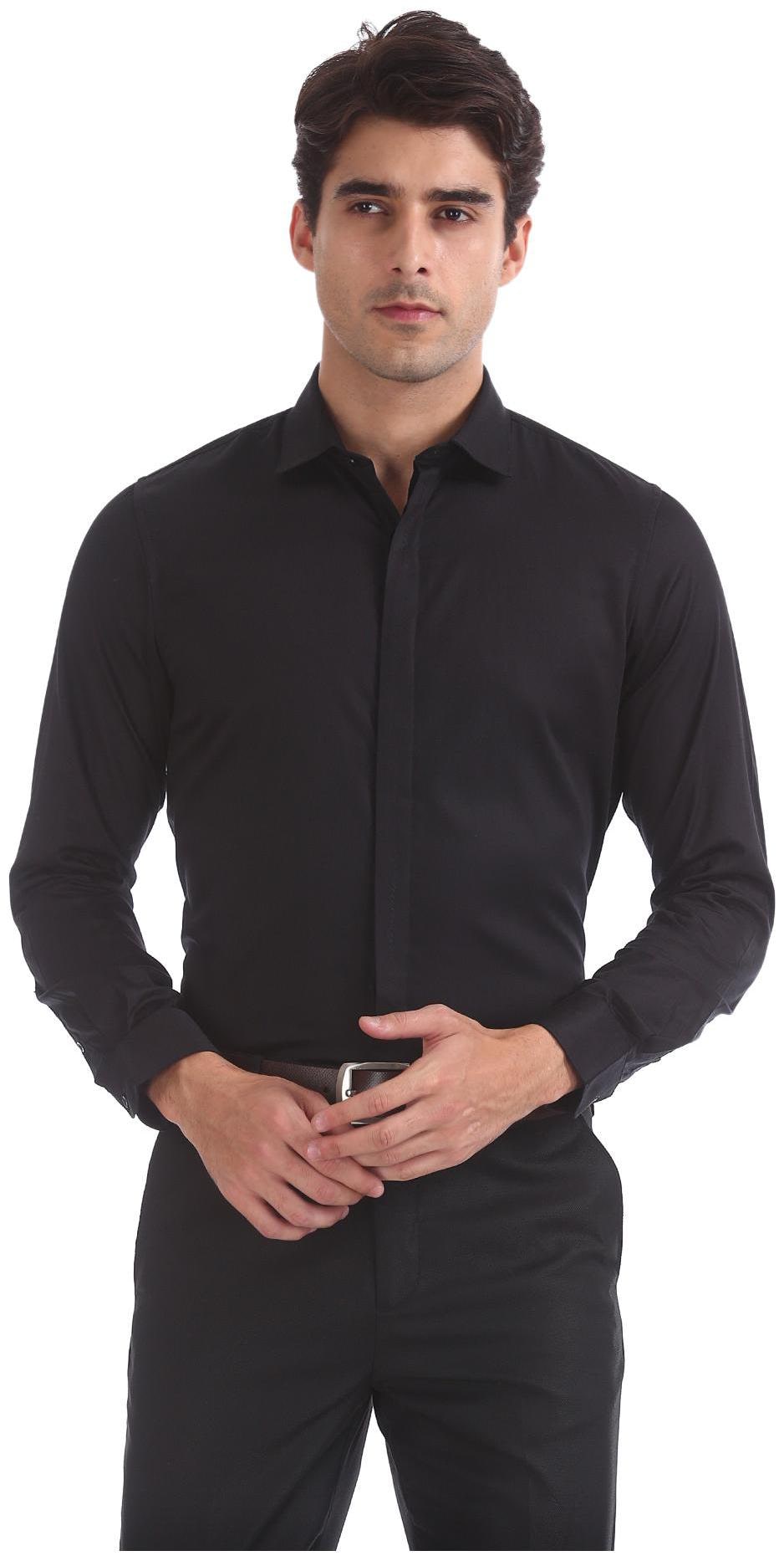 

Excalibur Men Slim fit Formal Shirt - Black