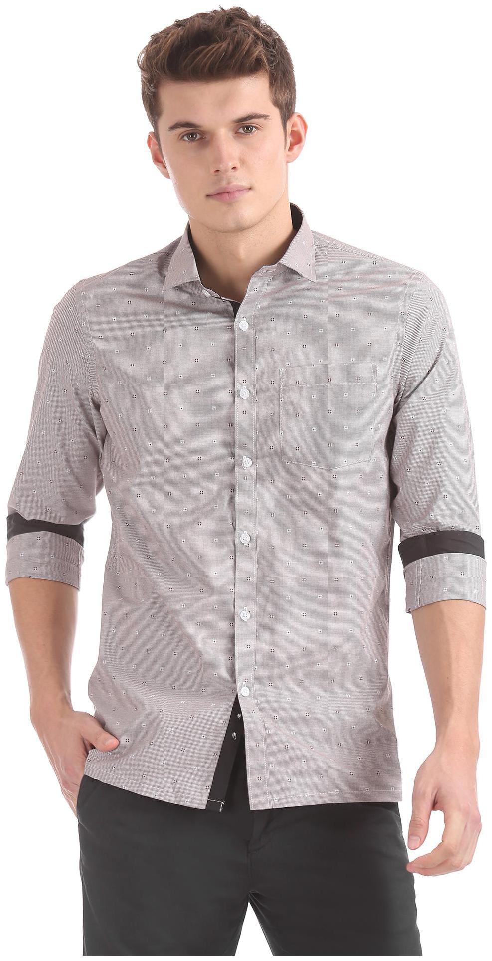 

Excalibur Men Brown Printed Slim Fit Casual Shirt