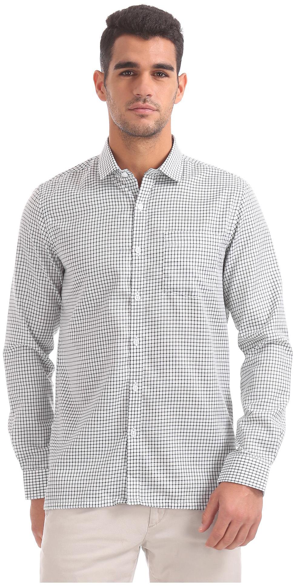 

Excalibur Men Brown Checked Slim Fit Casual Shirt