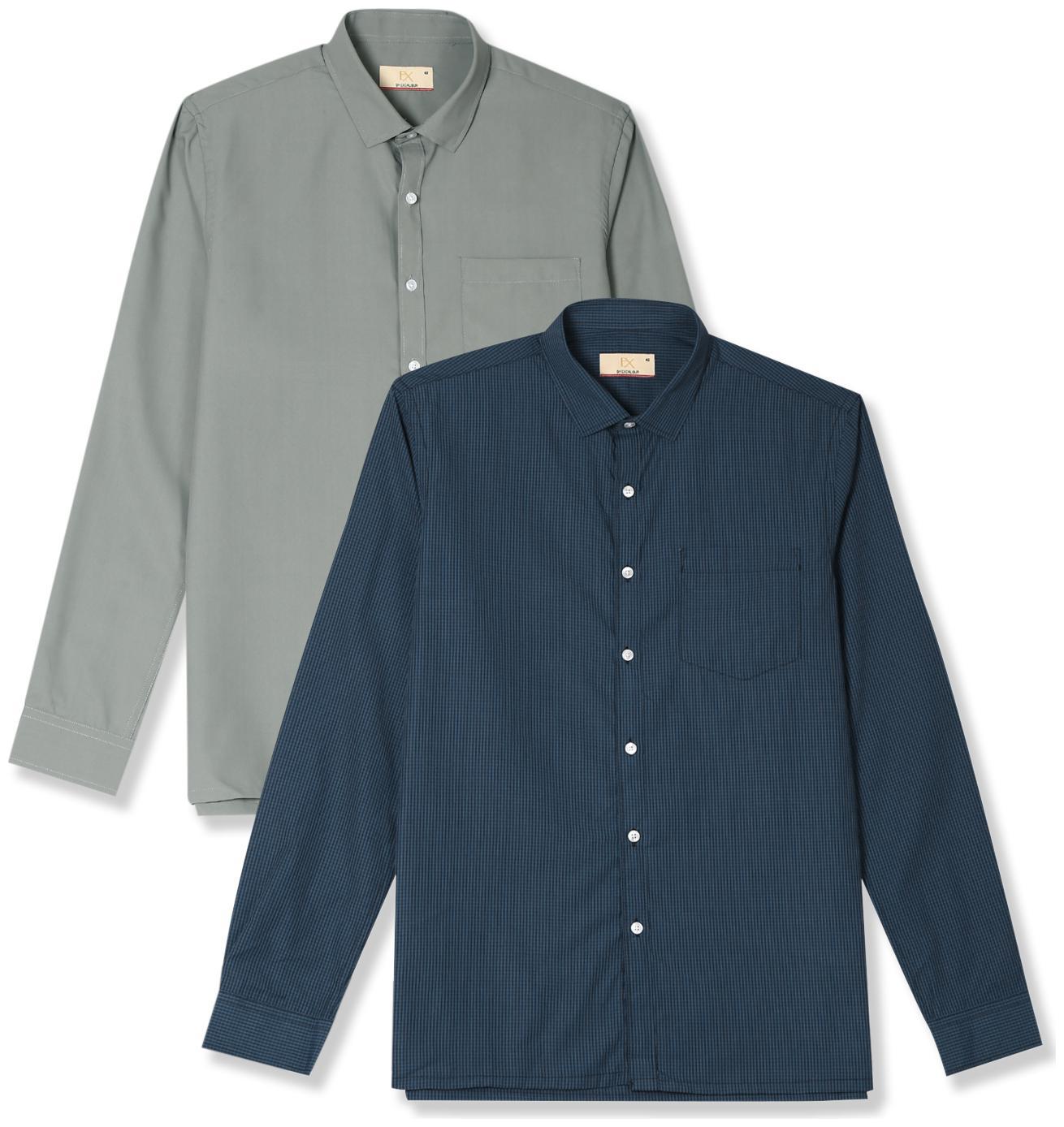 

Excalibur Men Regular fit Formal Shirt - Blue Grey