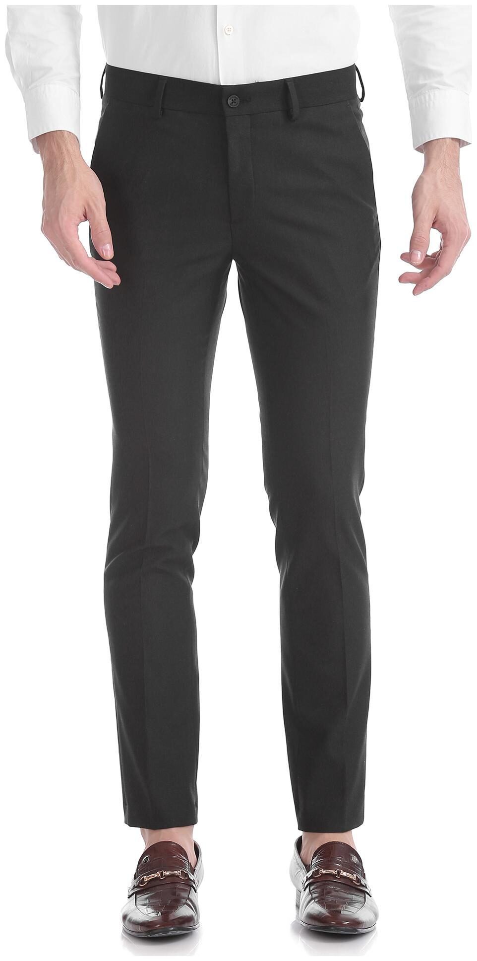 

Excalibur Men Solid Slim Fit Formal Trouser - Grey