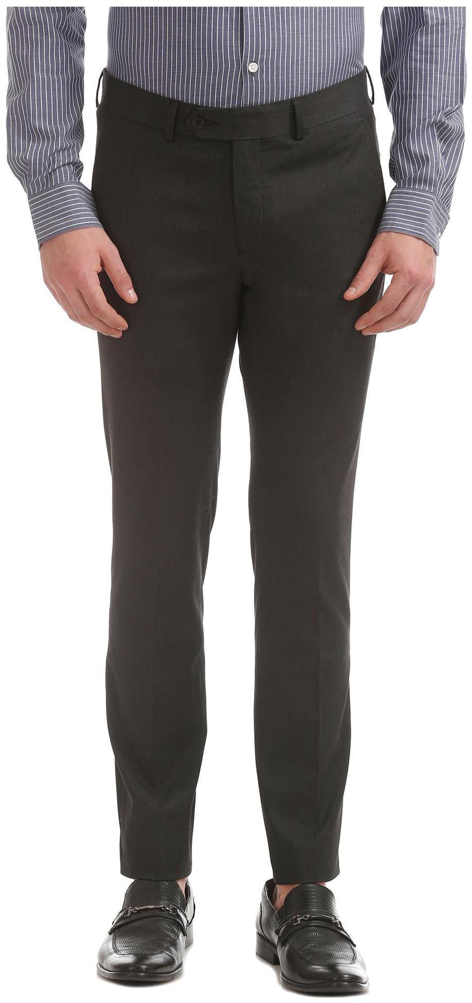 

Excalibur Men Solid Slim Fit Formal Trouser - Grey