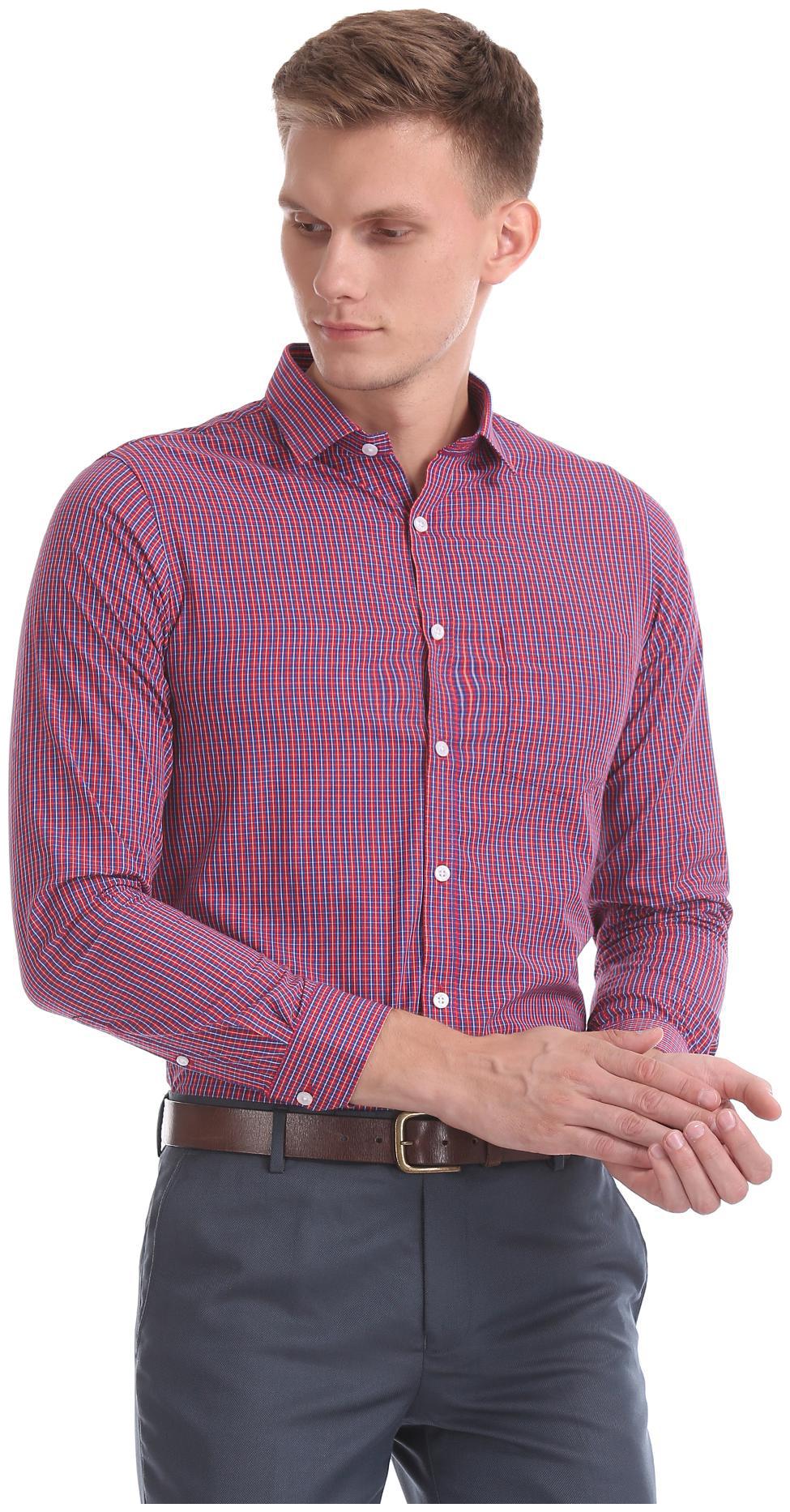 

Excalibur Men Slim fit Formal Shirt - Red