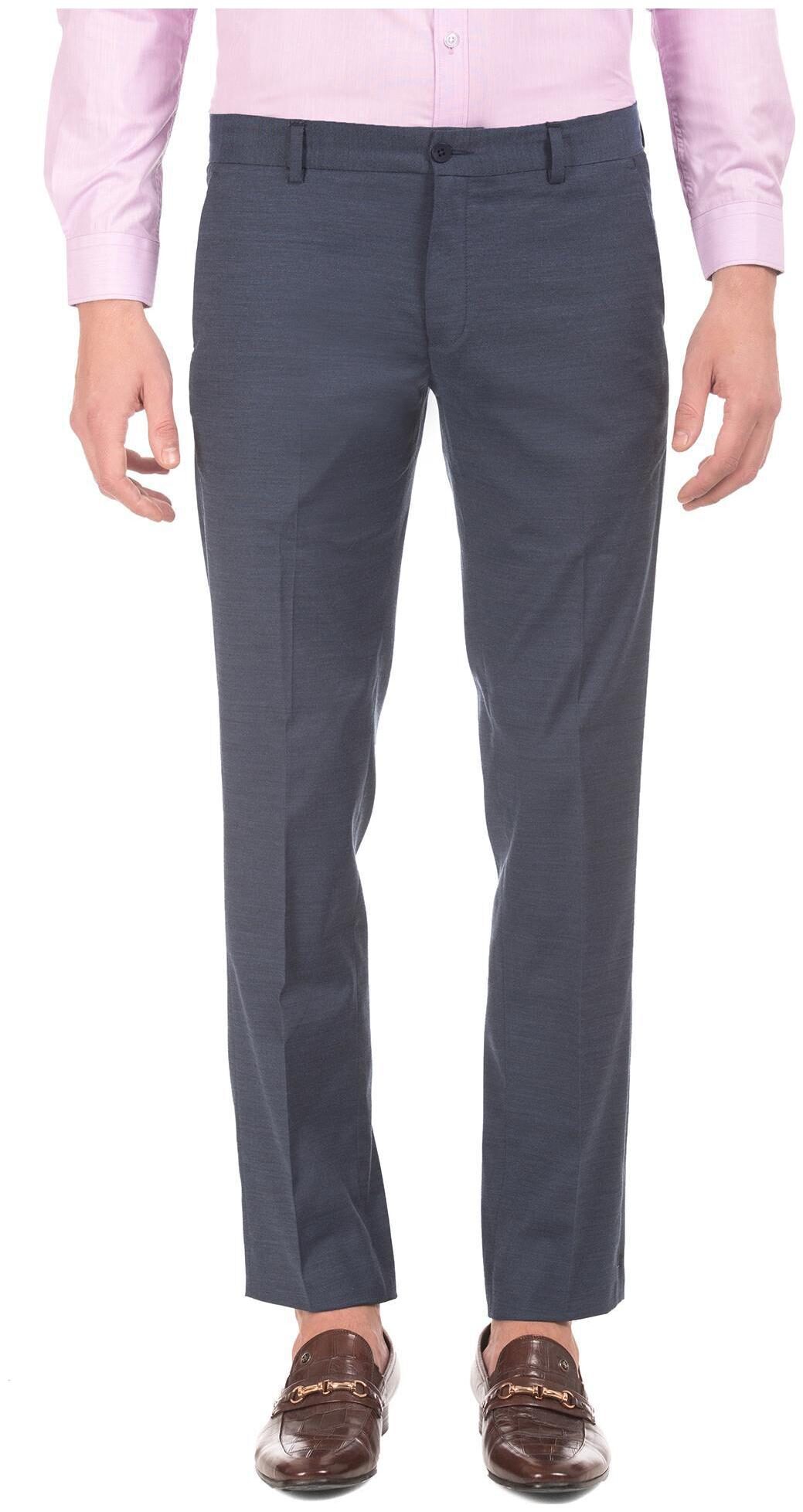 

Excalibur Men Textured Slim Fit Formal Trouser - Blue