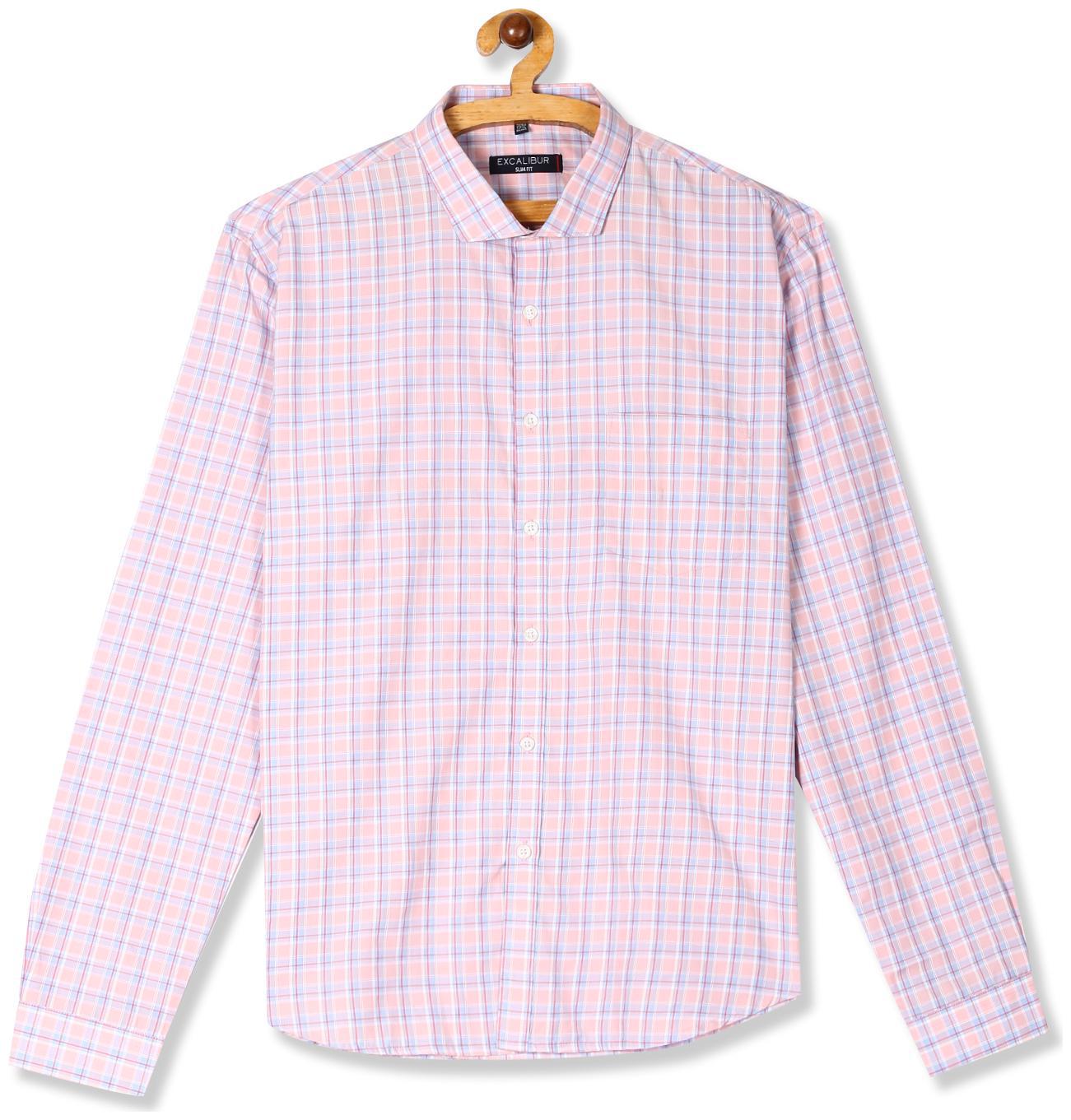 

Excalibur Men Slim fit Formal Shirt - Pink