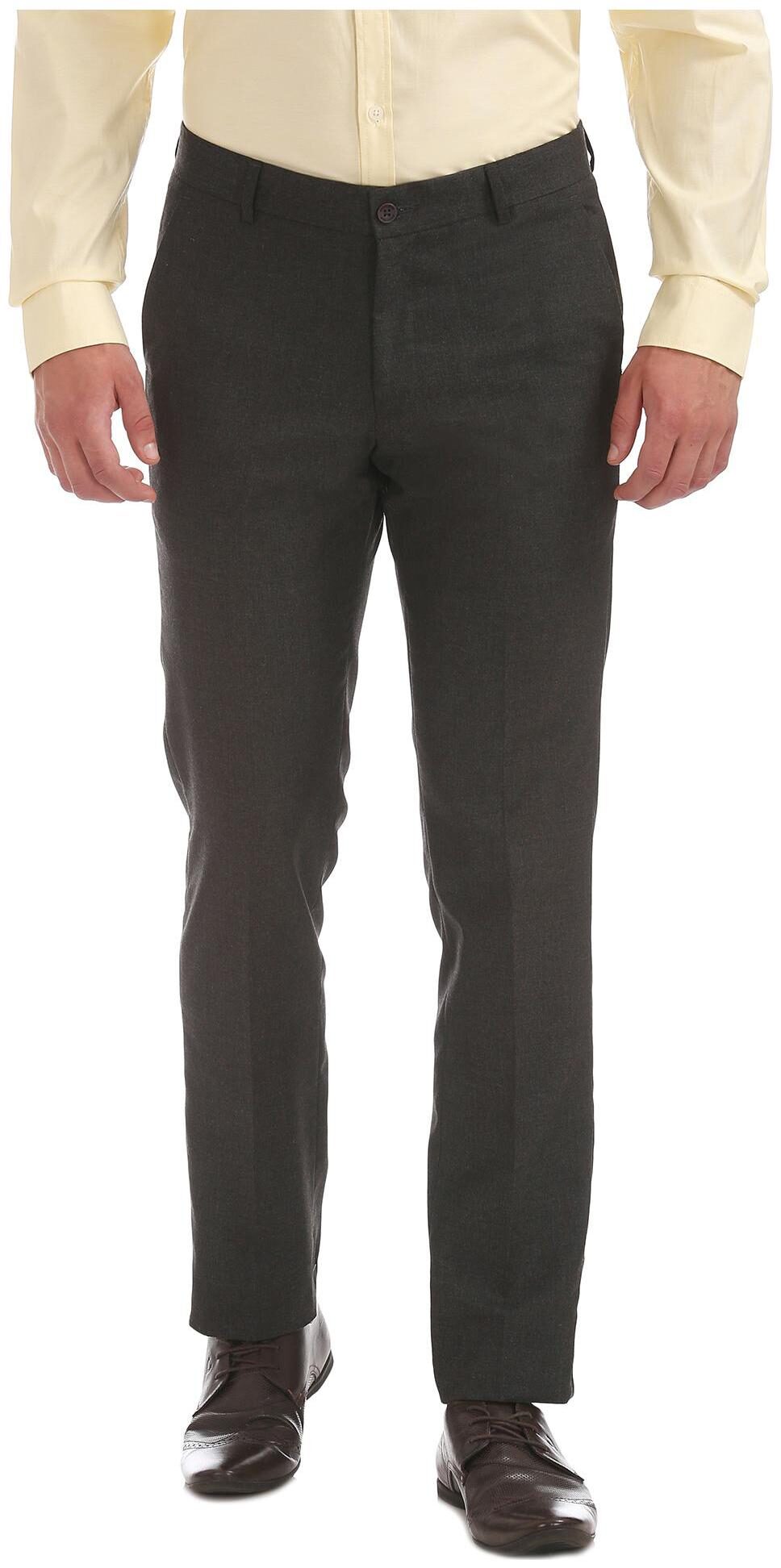 

Excalibur Men Solid Slim Fit Formal Trouser - Grey