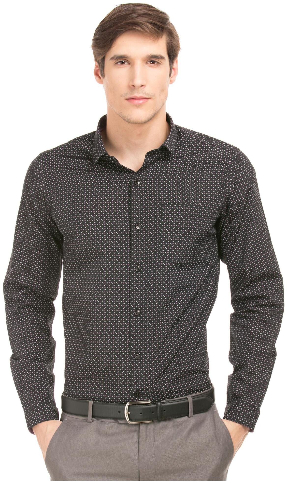 

Excalibur Men Black Printed Slim Fit Casual Shirt