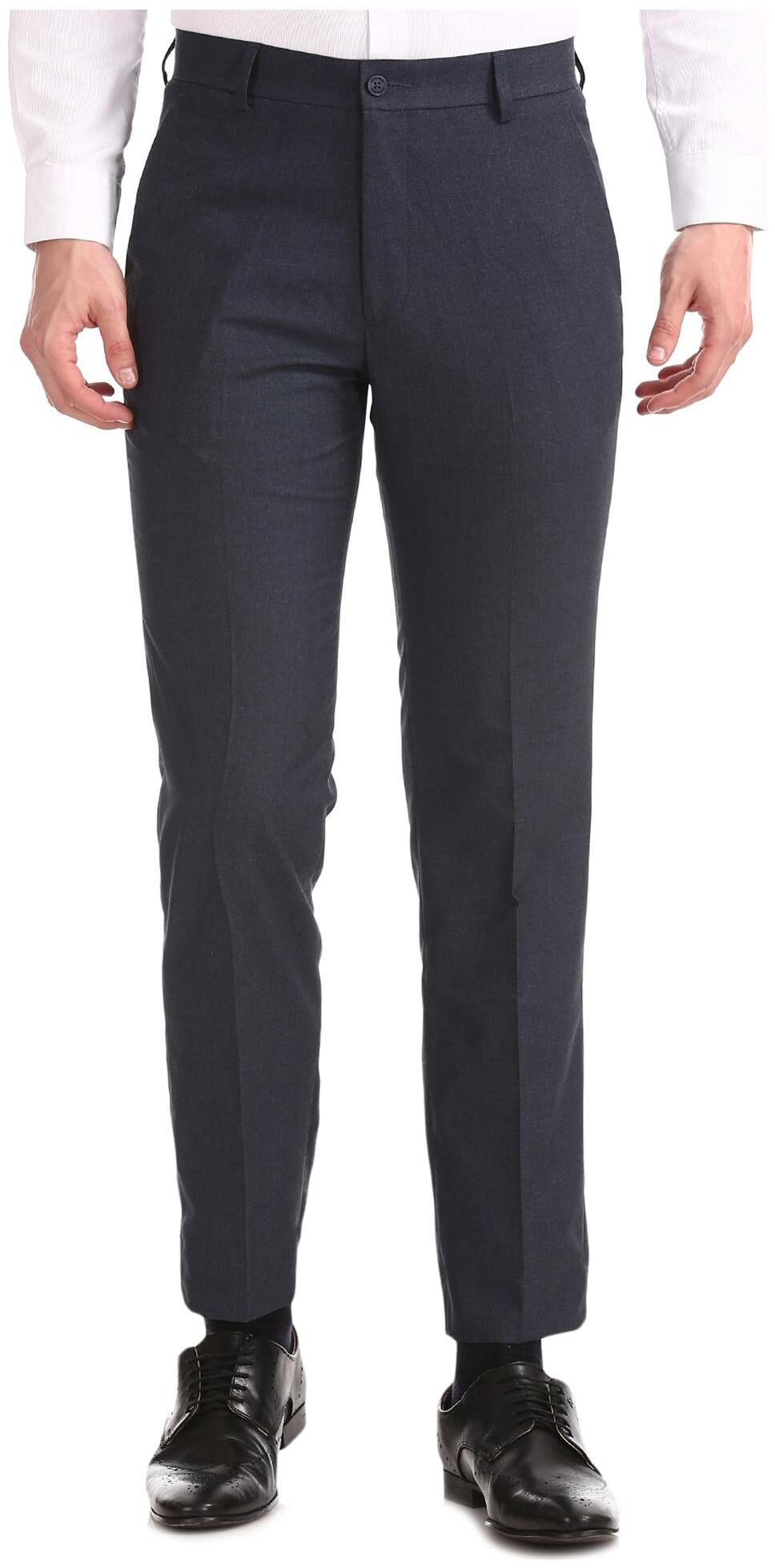 

Excalibur Men Solid Slim Fit Formal Trouser - Blue