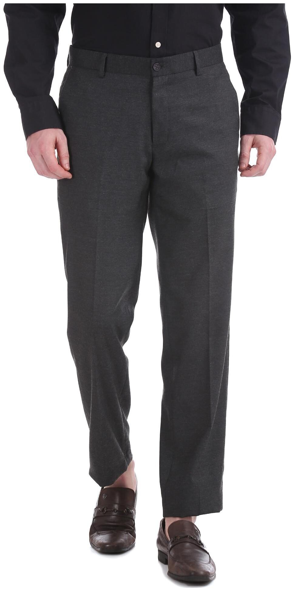 

Excalibur Men Solid Regular Fit Formal Trouser - Grey