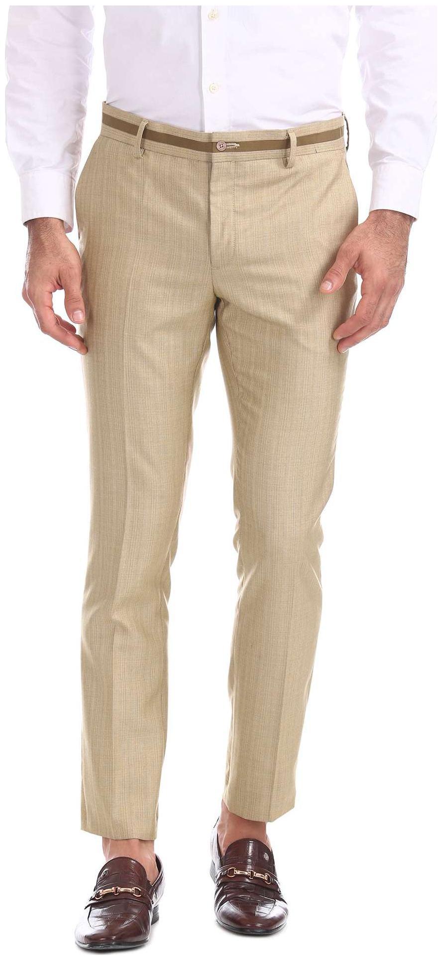 

Excalibur Men Solid Skinny Fit Formal Trouser - Beige