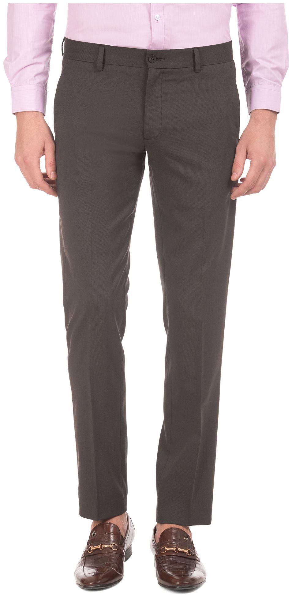 

Excalibur Men Solid Slim Fit Formal Trouser - Brown