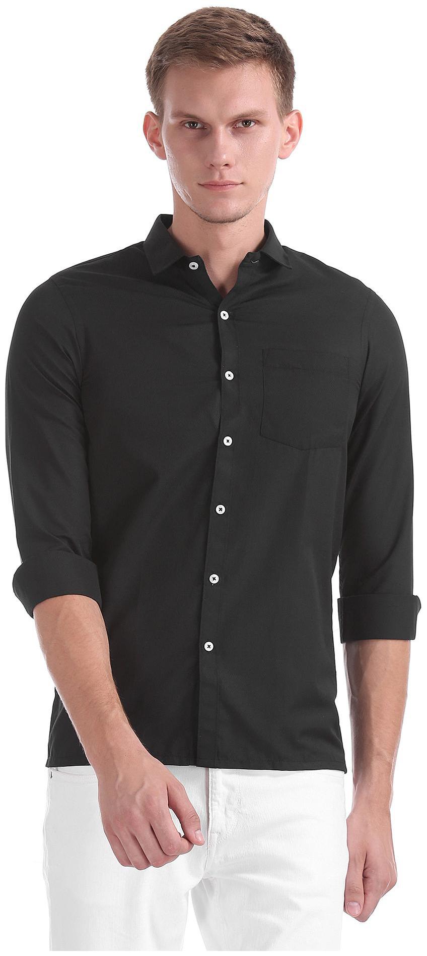 

Excalibur Men Slim fit Formal Shirt - Black