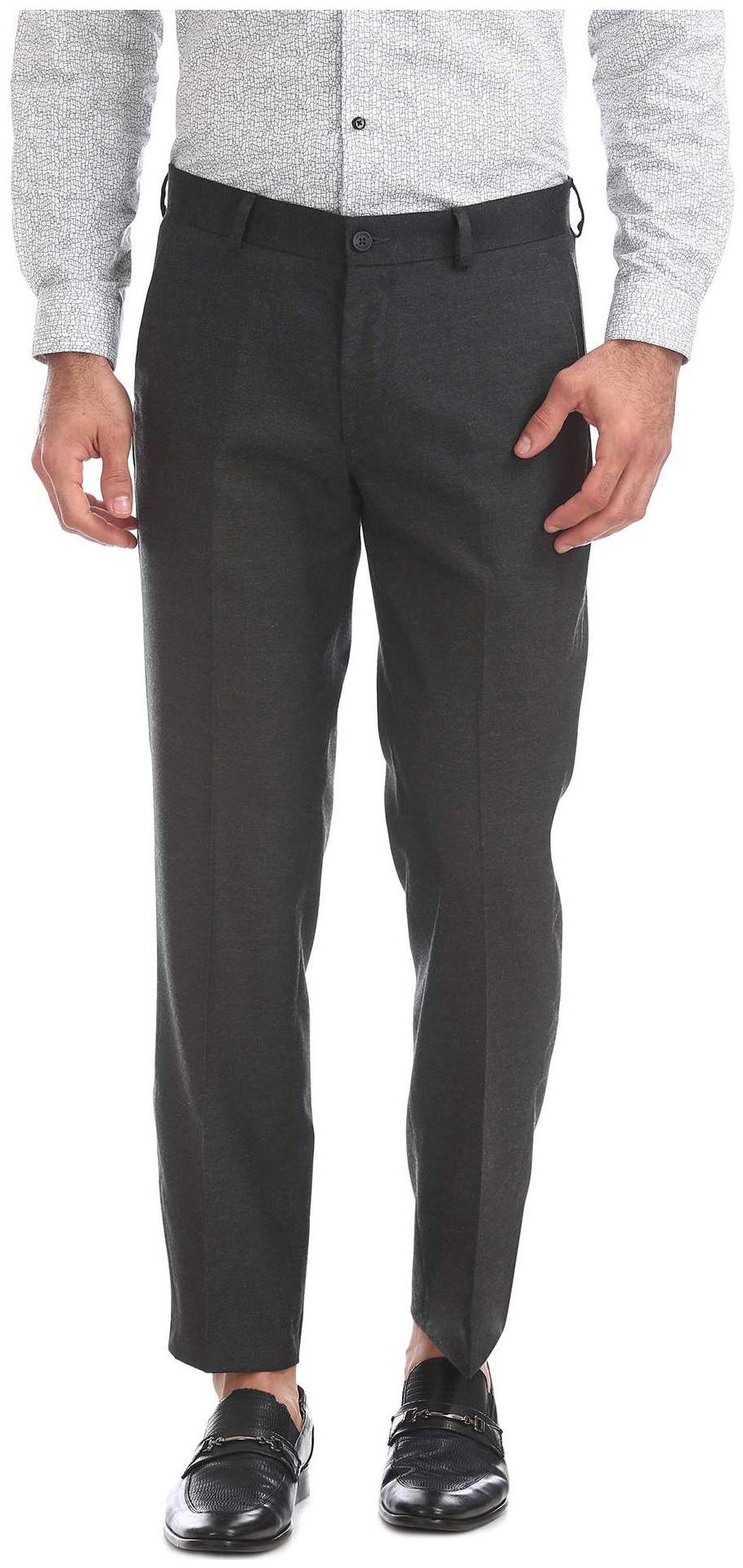 

Excalibur Men Textured Regular Fit Formal Trouser - Grey