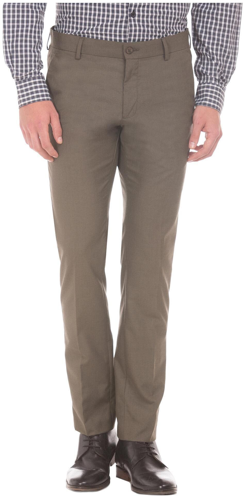 

Excalibur Men Textured Slim Fit Formal Trouser - Brown