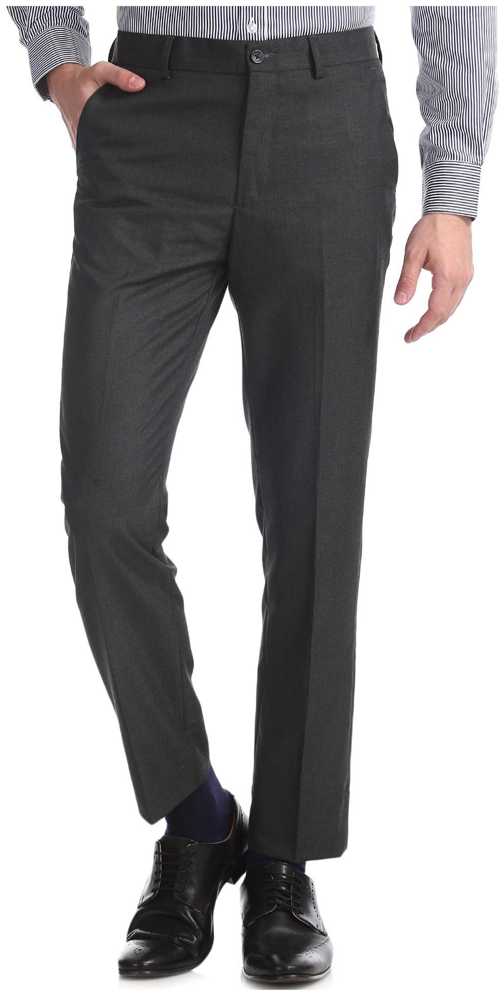 

Excalibur Men Solid Slim Fit Formal Trouser - Grey