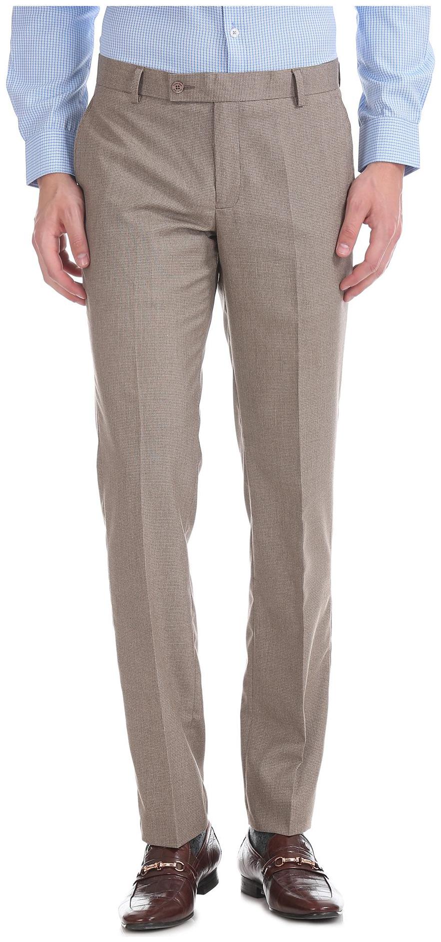 

Excalibur Men Textured Slim Fit Formal Trouser - Brown