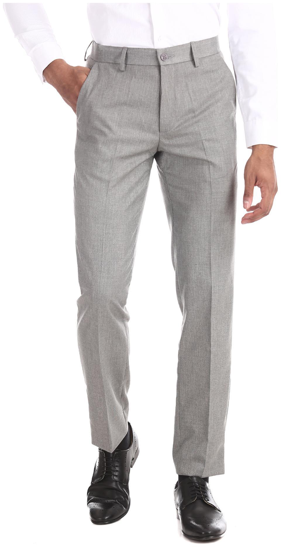 

Excalibur Men Solid Slim Fit Formal Trouser - Grey