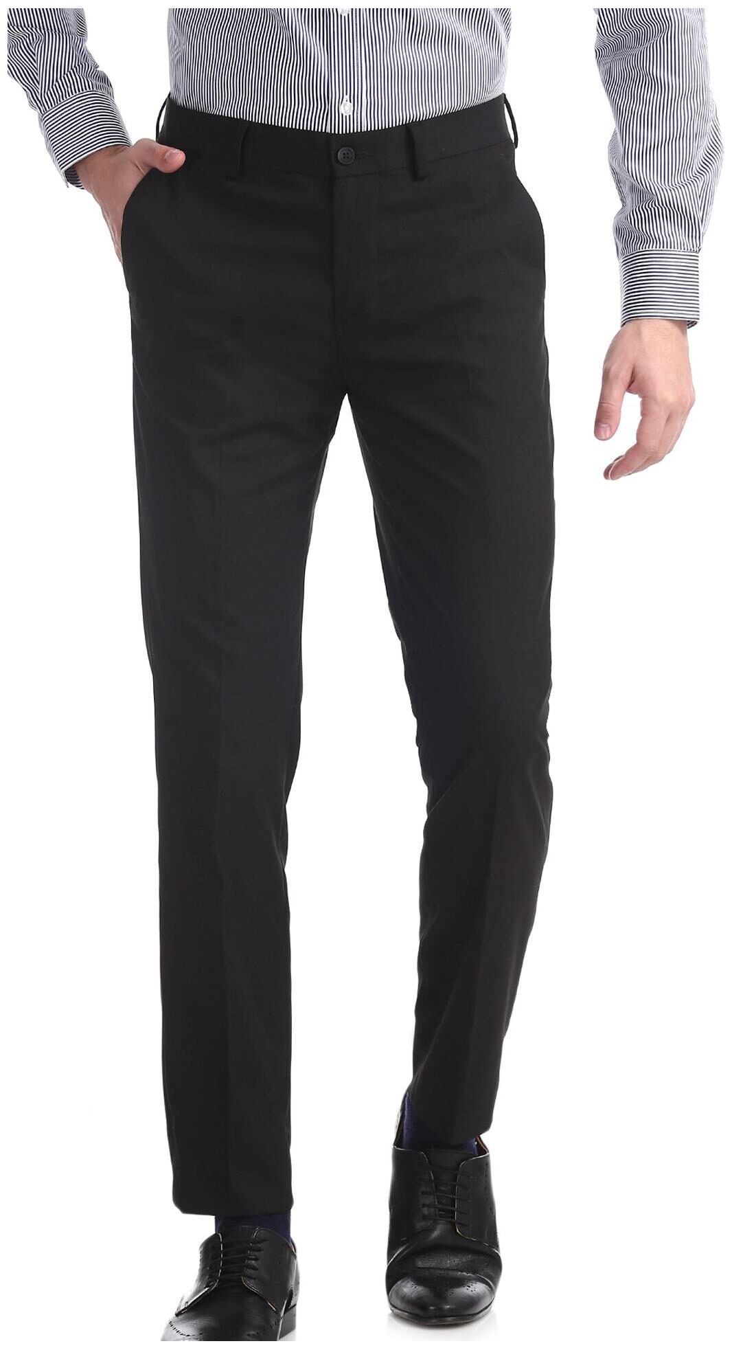 

Excalibur Men Solid Skinny Fit Formal Trouser - Black