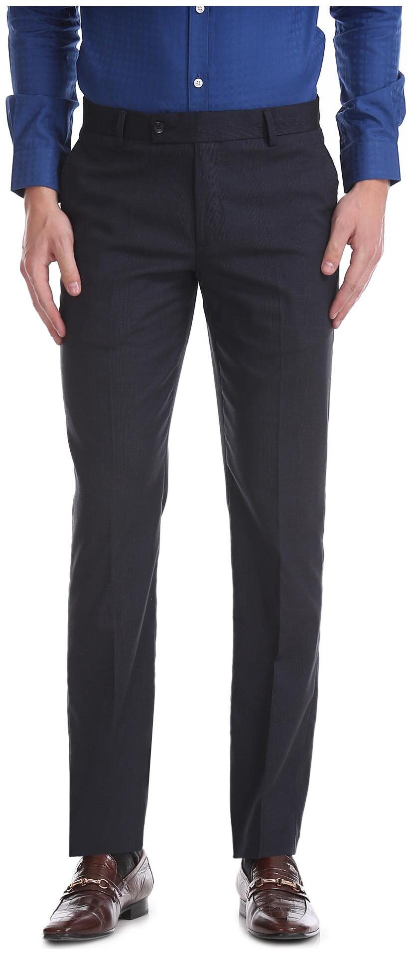 

Excalibur Men Textured Slim Fit Formal Trouser - Blue