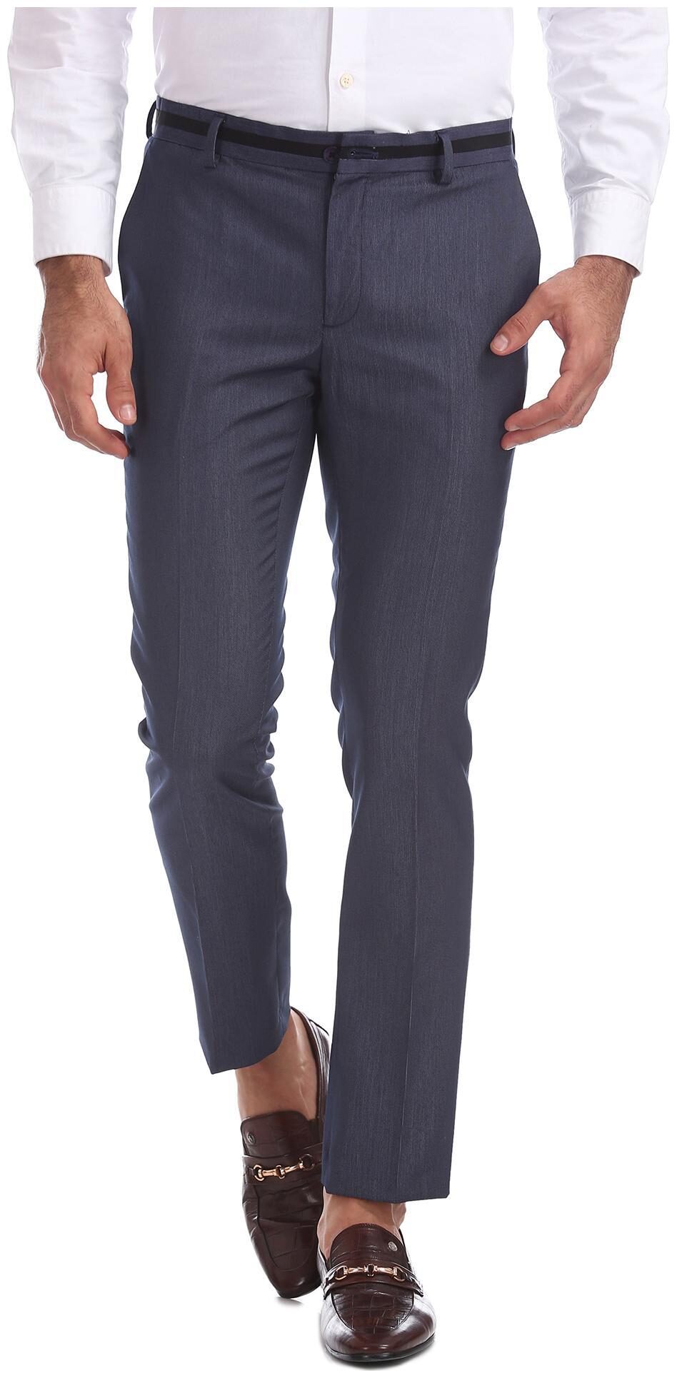 

Excalibur Men Solid Skinny Fit Formal Trouser - Blue