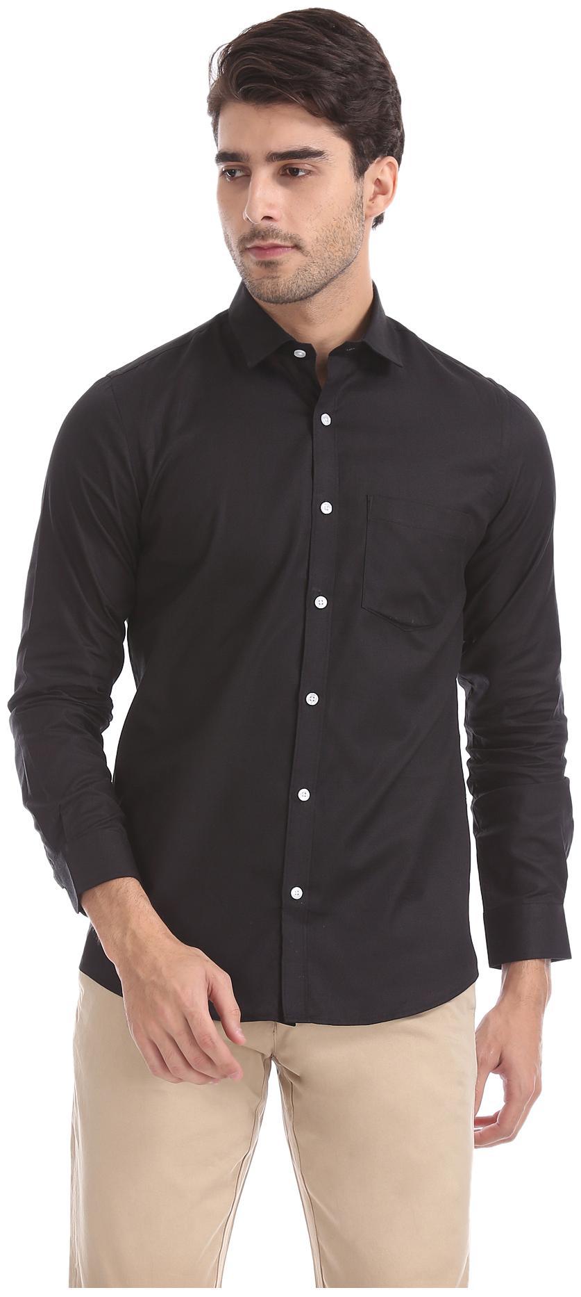 

Excalibur Men Slim fit Formal Shirt - Black