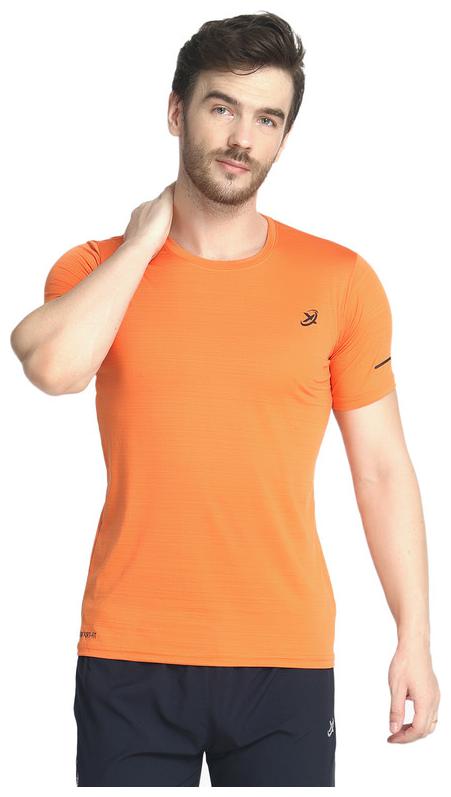 

Exceedsports Men Orange Regular fit Polyester Round neck T-Shirt - Pack Of 1